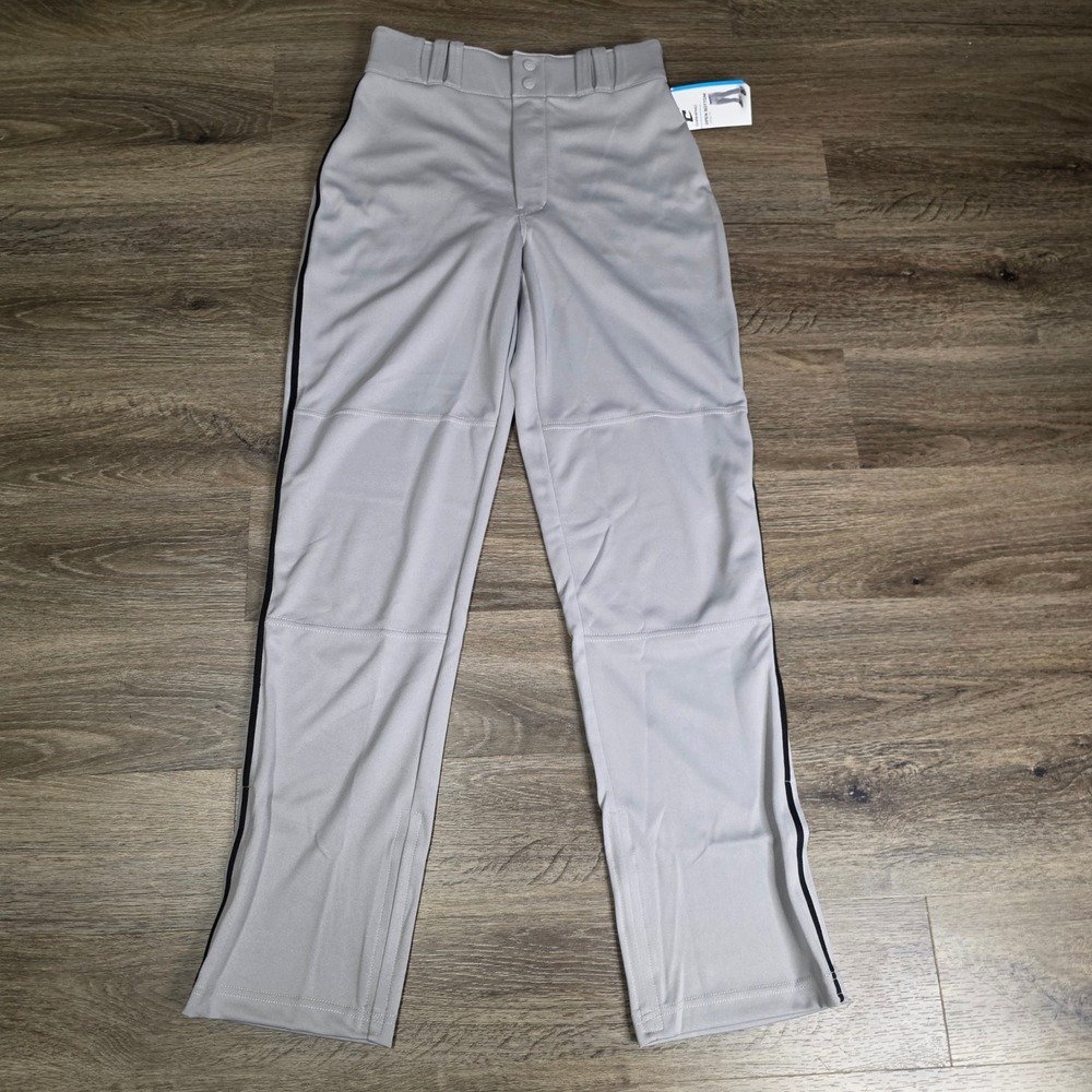 Champro Adult S Baseball Pant Mens Grey Black NEW BP91U Open Bottom Piped Loose‎